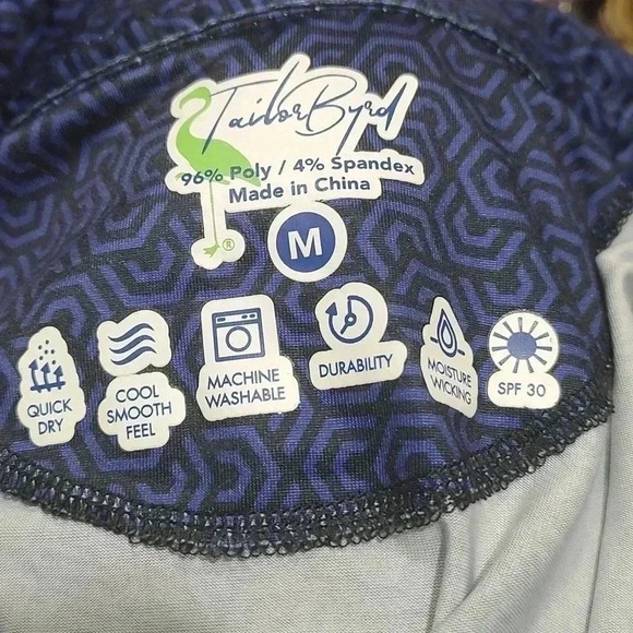 Tailor Byrd performance polo geometric blue - Picture 4 of 4